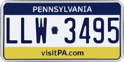 PA license plate LLW3495
