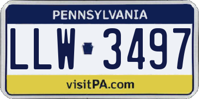 PA license plate LLW3497