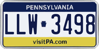 PA license plate LLW3498