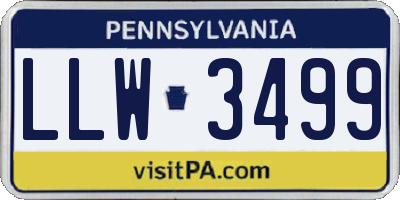PA license plate LLW3499