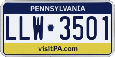 PA license plate LLW3501