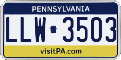 PA license plate LLW3503