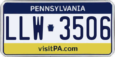 PA license plate LLW3506