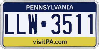 PA license plate LLW3511