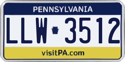 PA license plate LLW3512
