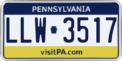PA license plate LLW3517