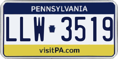PA license plate LLW3519