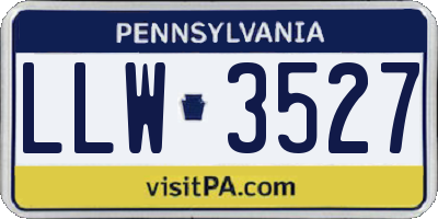 PA license plate LLW3527
