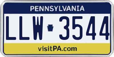 PA license plate LLW3544