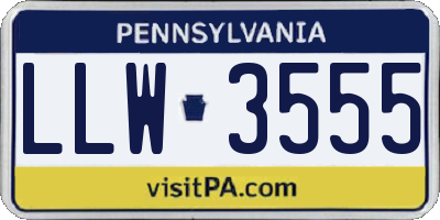 PA license plate LLW3555