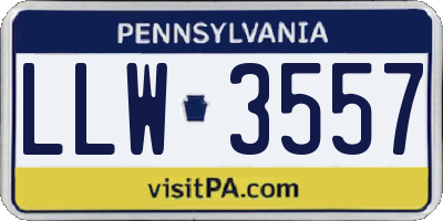 PA license plate LLW3557