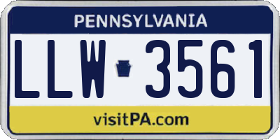PA license plate LLW3561