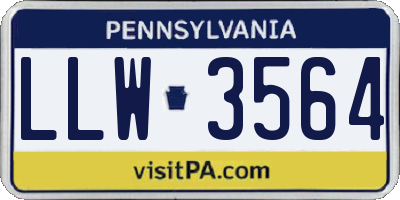 PA license plate LLW3564