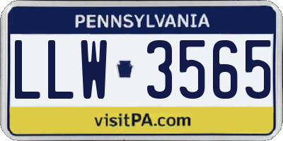 PA license plate LLW3565