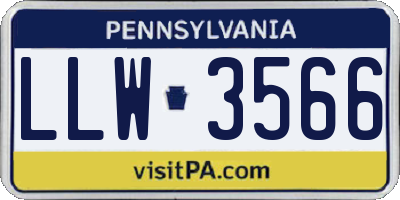 PA license plate LLW3566