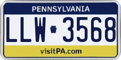 PA license plate LLW3568
