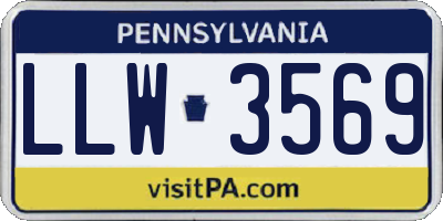 PA license plate LLW3569