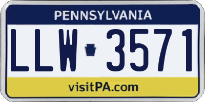 PA license plate LLW3571