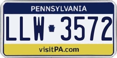 PA license plate LLW3572