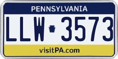 PA license plate LLW3573