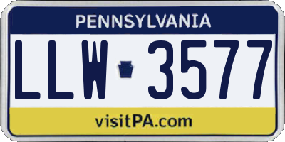 PA license plate LLW3577