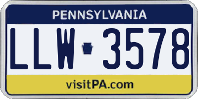 PA license plate LLW3578