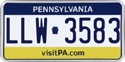 PA license plate LLW3583
