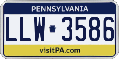 PA license plate LLW3586