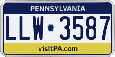 PA license plate LLW3587