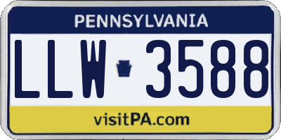 PA license plate LLW3588