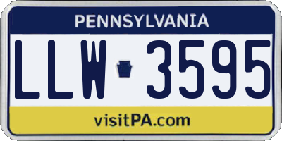 PA license plate LLW3595