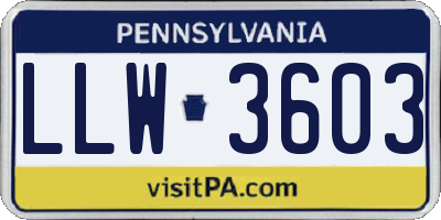 PA license plate LLW3603