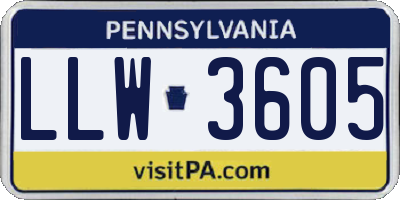 PA license plate LLW3605