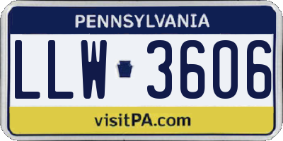 PA license plate LLW3606