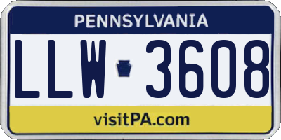 PA license plate LLW3608