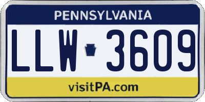 PA license plate LLW3609