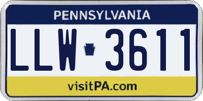 PA license plate LLW3611
