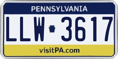 PA license plate LLW3617