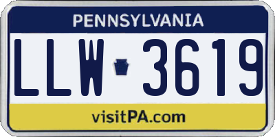 PA license plate LLW3619