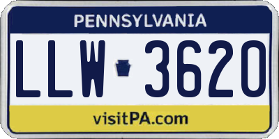 PA license plate LLW3620