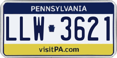 PA license plate LLW3621