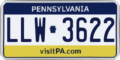 PA license plate LLW3622
