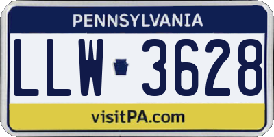 PA license plate LLW3628