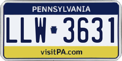 PA license plate LLW3631