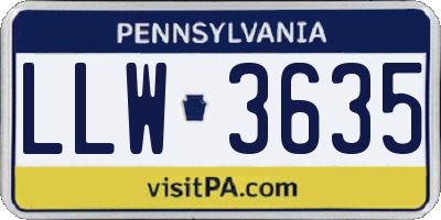 PA license plate LLW3635