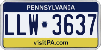 PA license plate LLW3637