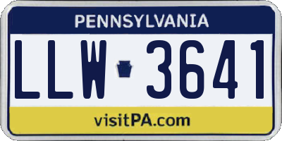 PA license plate LLW3641