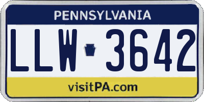 PA license plate LLW3642