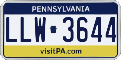 PA license plate LLW3644