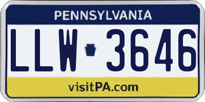PA license plate LLW3646